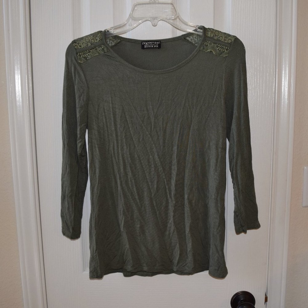Stitch Fix Papermoon bosque olive green top